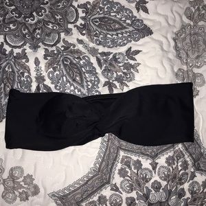 strapless black bikini top